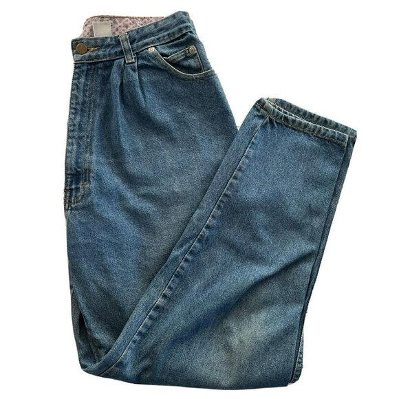 Sasson Vintage Womens Pleat Front High Rise Med Wash 5-Pocket Mom Jeans-30”x30" - Picture 4 of 12